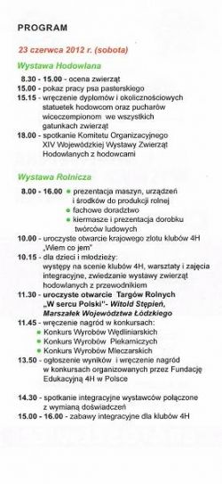 Bratoszewice 2012 Program